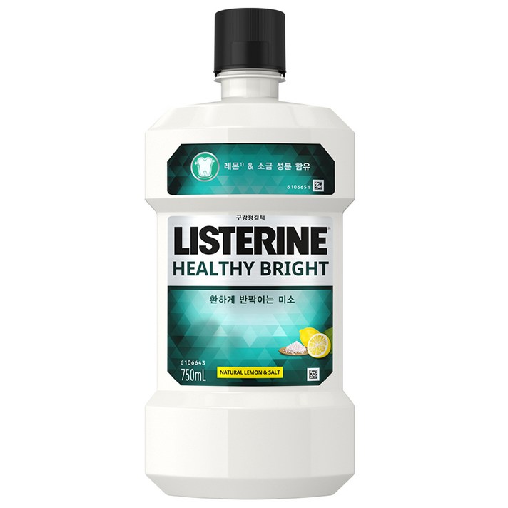 리스테린 헬씨 브라이트 구강청결제, 750ml, 1개