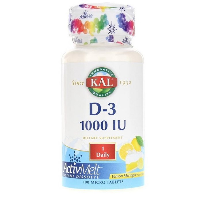 Kal D-3 1000 IU 레몬 머랭 타블렛, 100개입, 1개