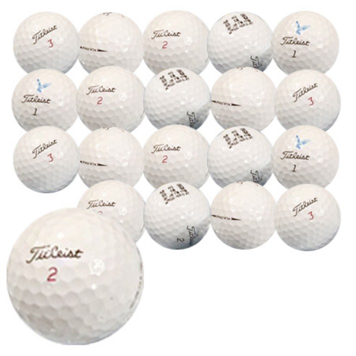 (중고) 타이틀리스트 PRO V1/V1X 혼합 로스트볼 A, 흰색 (랜덤 발송), 20개입