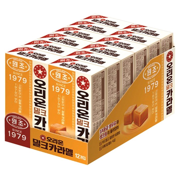 오리온 밀크카라멜 오리지널, 63g, 12개입