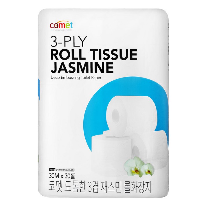 코멧 3겹 재스민 롤화장지 30m, 30개입, 1개