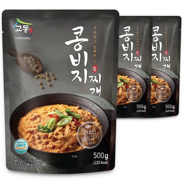 하우촌 즉석 콩비지찌개, 500g, 3팩