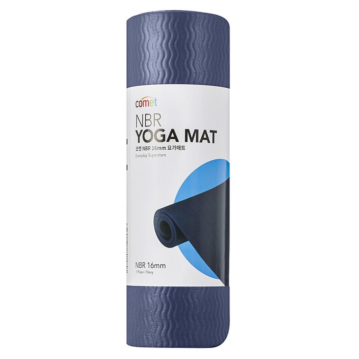 코멧 NBR 16mm 요가매트, 네이비