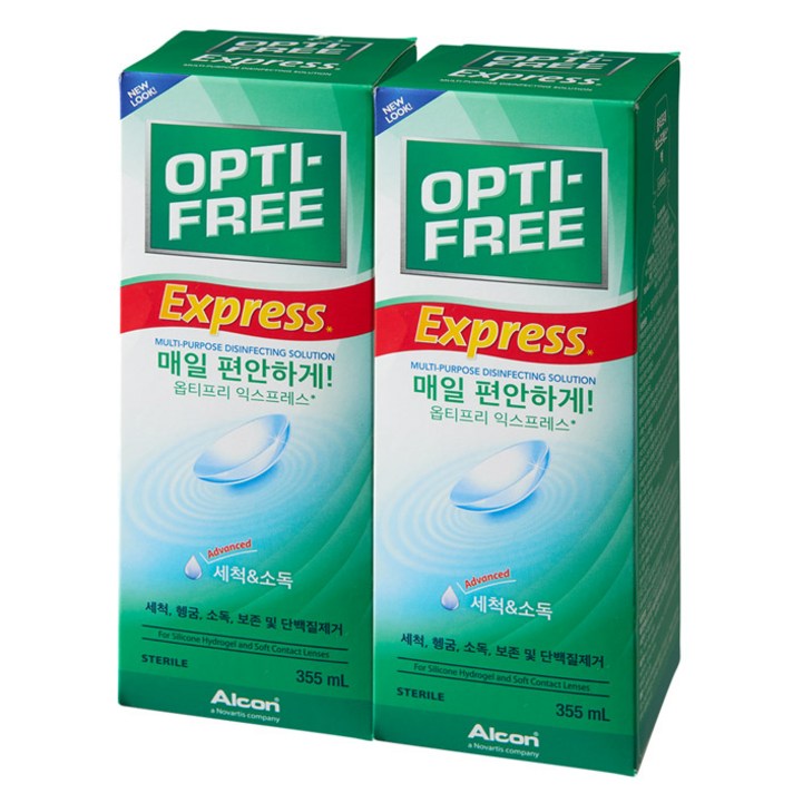 옵티프리 익스프레스 렌즈세정액, 355ml, 2개