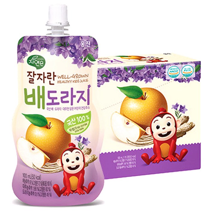 자연은 잘자란 어린이 배도라지 주스 100ml, 배+도라지+대추 혼합맛, 10개입