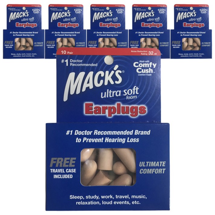 Macks 울트라 소프트 폼 살색 귀마개, 6개