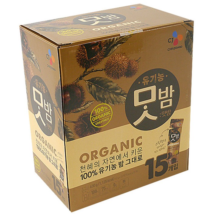 CJ 유기농 맛밤, 42g, 15개입