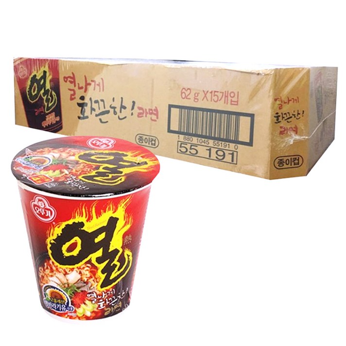 오뚜기 열라면 미니컵 62 g, 15개