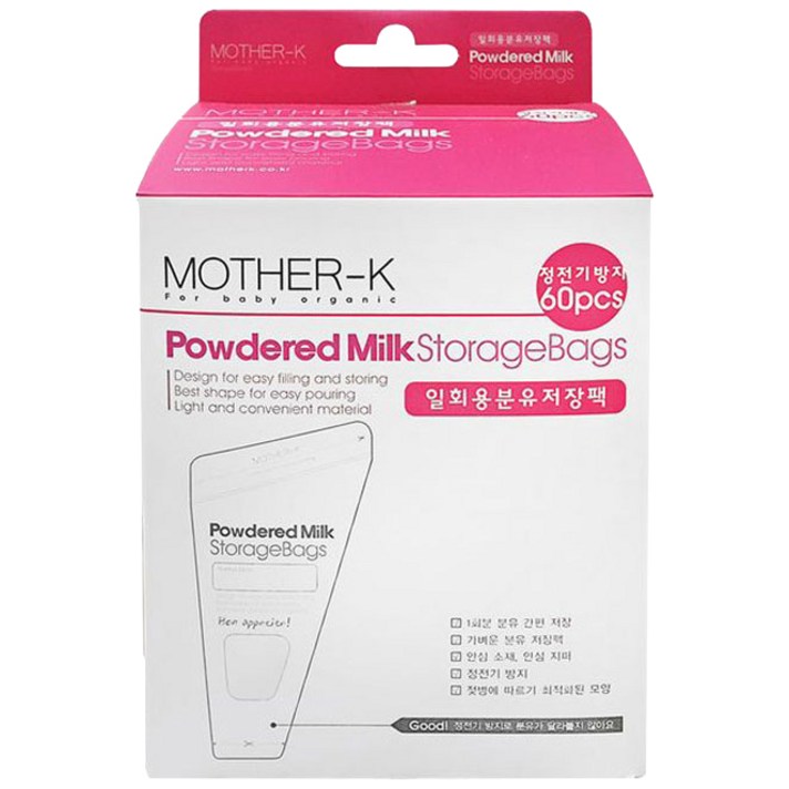 마더케이 일회용 분유 저장팩 240ml, 60매, 1개