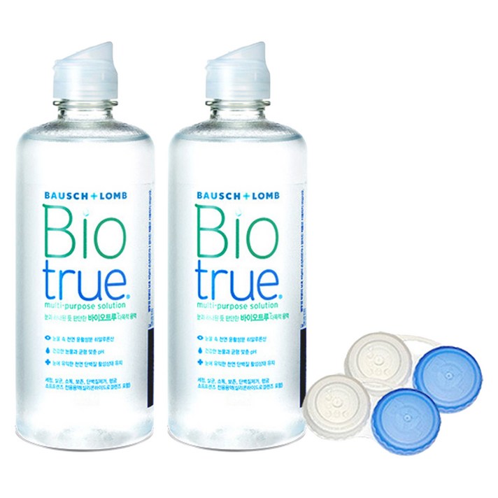 리뉴 바이오트루 렌즈 세정액 500 ml 2p + 렌즈 케이스 2p 세트, 1세트