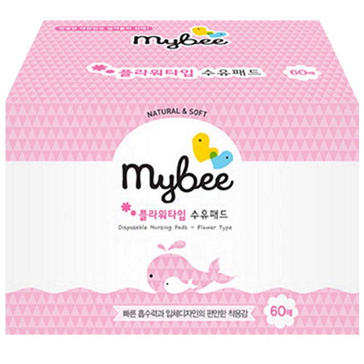 마이비 플라워타입 일회용 수유패드, 60매입, 1개