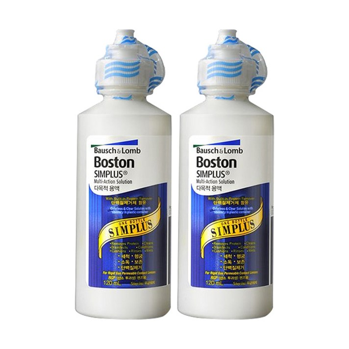 바슈롬 보스톤 심플러스 렌즈 세정액, 120ml, 2개