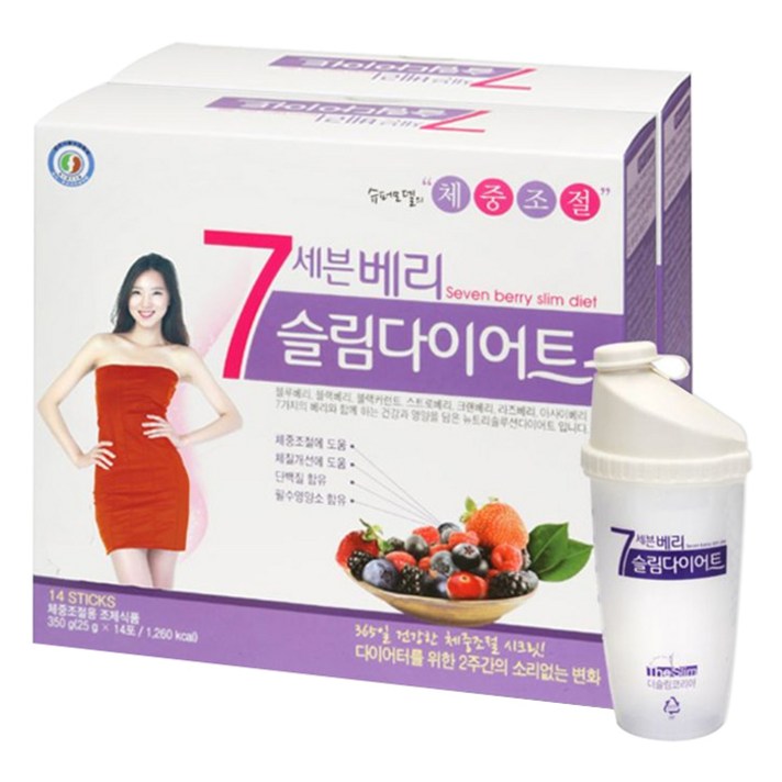 한미양행 세븐베리 슬림 다이어트 쉐이크 + 전용쉐이커 세트, 2종, 1세트, 2종