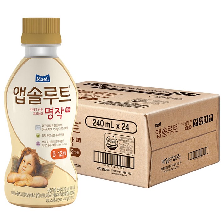 앱솔루트 엄마가 만든 프리미엄 명작 액상 분유 2단계 6-12개월 240ml, 24개입, 1개
