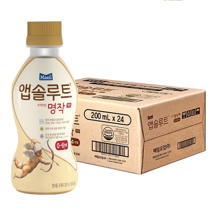 앱솔루트 프리미엄 명작 액상 분유 1단계 0-6개월 200ml, 24개입, 1개
