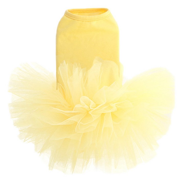 퍼피엔젤 러브 튜튜 강아지 드레스, 280 YELLOW