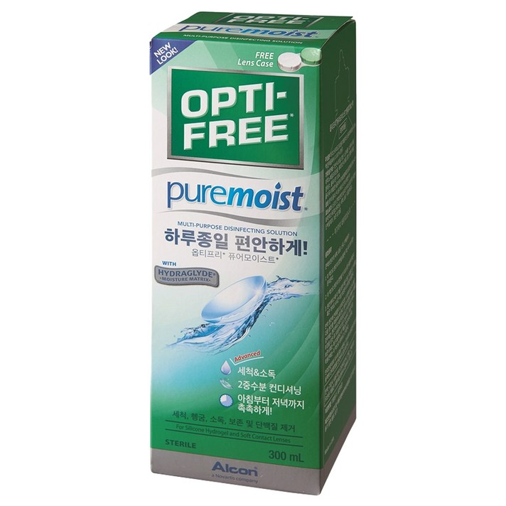옵티프리 퓨어 모이스트 소프트렌즈 세정액, 300ml, 1개