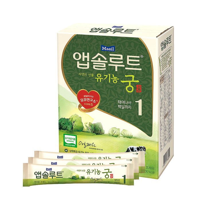 앱솔루트 자연의 선물 유기농 궁 스틱분유 1단계, 20개입, 1개