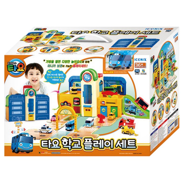 아이코닉스 타요 학교 미니카 플레이 세트, 혼합색상