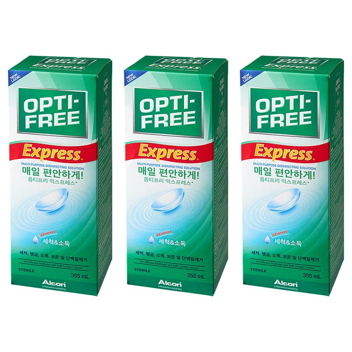 옵티프리 익스프레스 렌즈세정액, 355ml, 3개