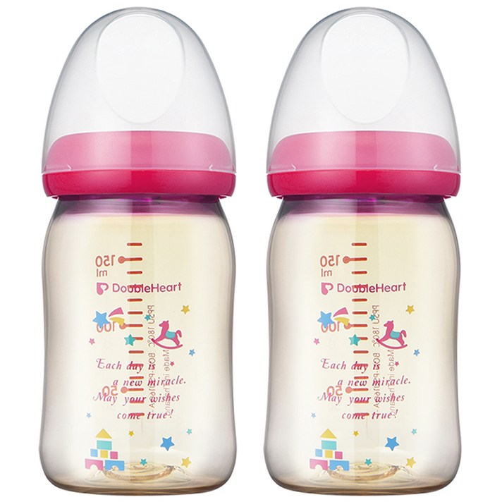 더블하트 소프트터치 모유실감 PPSU 젖병 160ml 트윈팩, 노꼭지, 토이