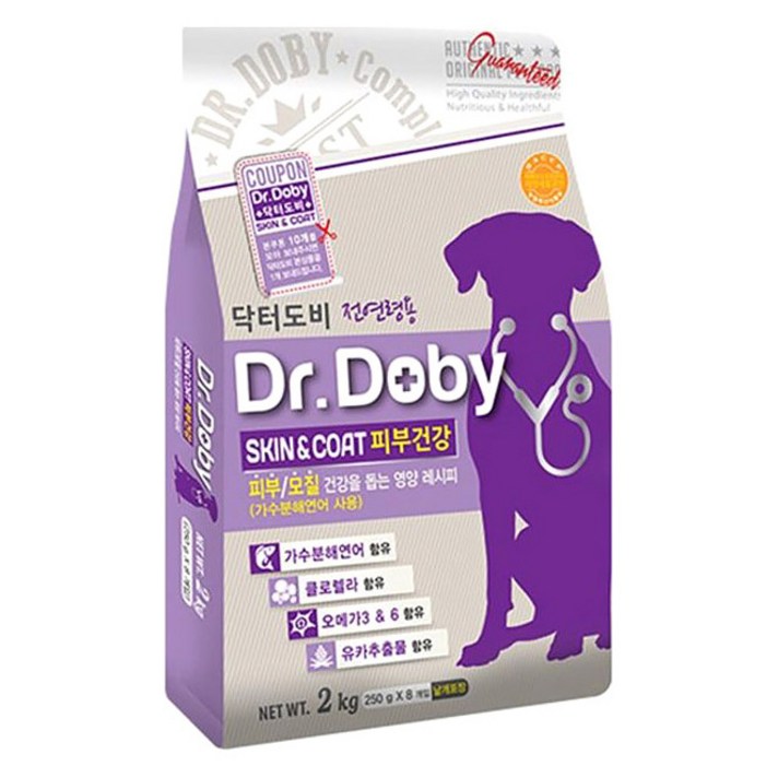닥터도비 전연령 스킨앤코트 피부건강 건식사료, 2kg, 1개