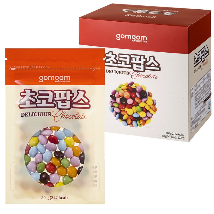 곰곰 초코팝스 초콜릿, 50g, 12개입