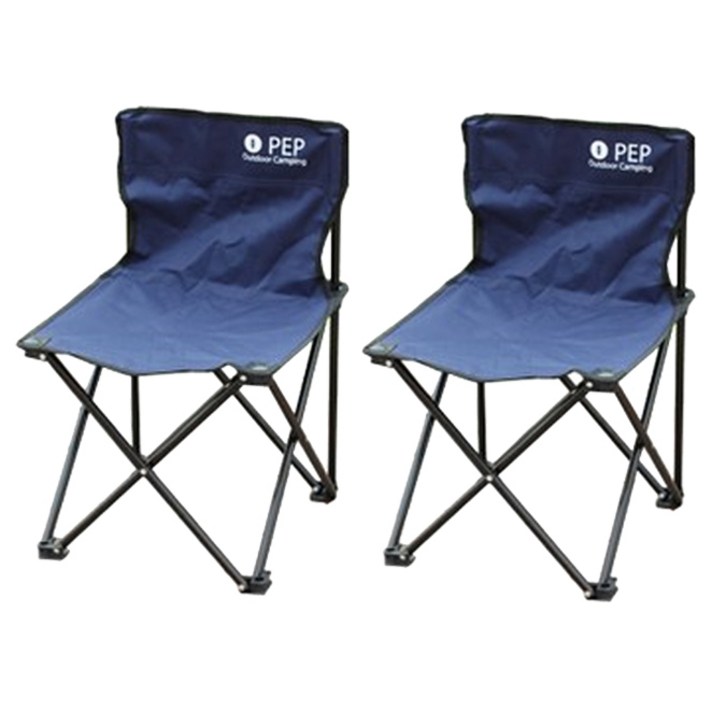 PEP 휴대용 접이식 캠핑의자 소형, 네이비, 2개