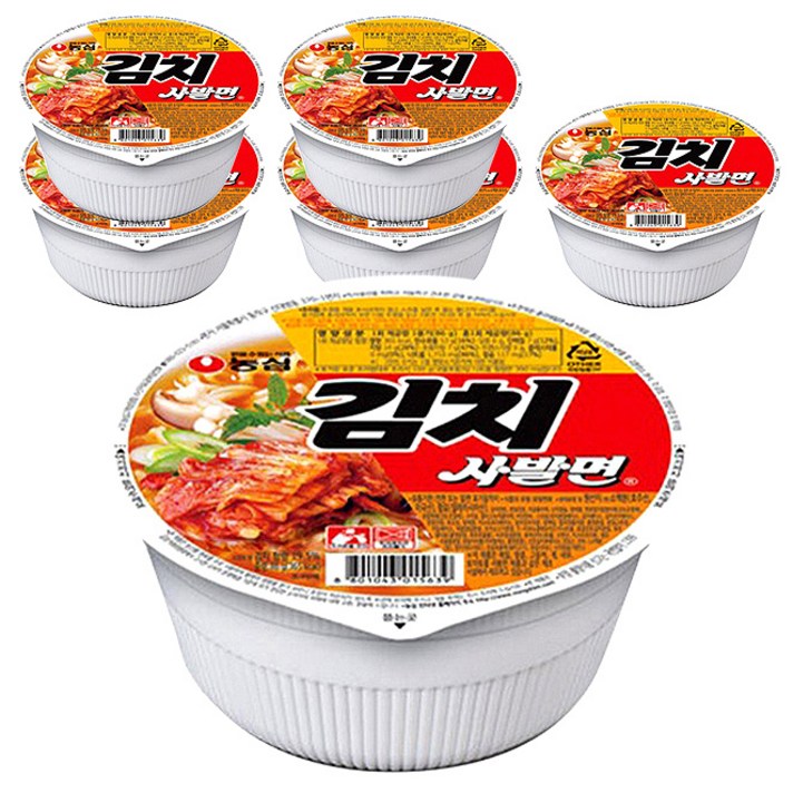 농심 김치 사발면 소컵 86g, 6개