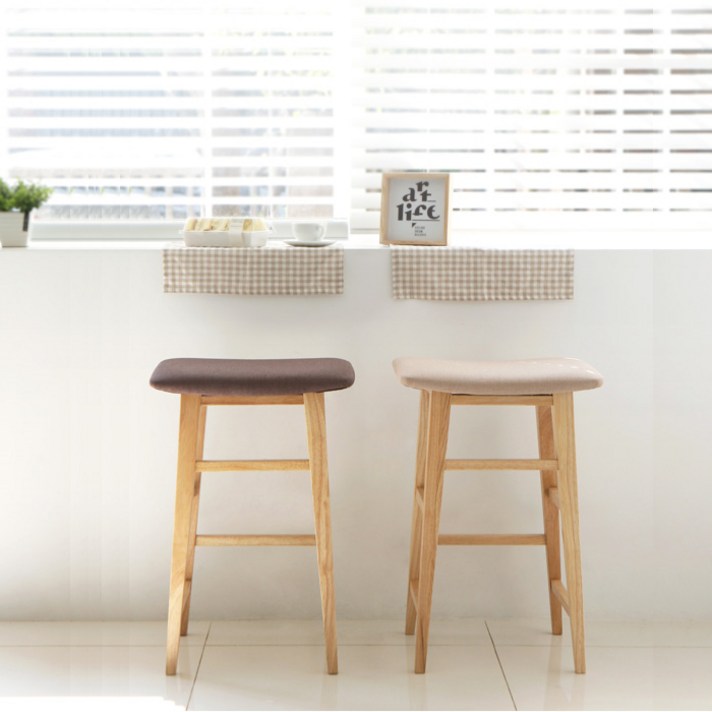 룸앤홈 실리트 원목 바 스툴, 브라운