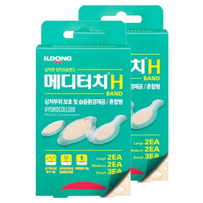 일동제약 메디터치 H 접착보습밴드 7p, 혼합형, 2개입