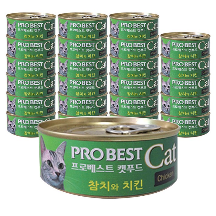 프로베스트 캣푸드 고양이 간식캔, 참치 + 치킨 혼합맛, 24개입