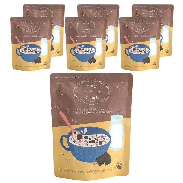 미식당 뮤즐리 코코아 팝 베이직 세트, 30g, 7개입