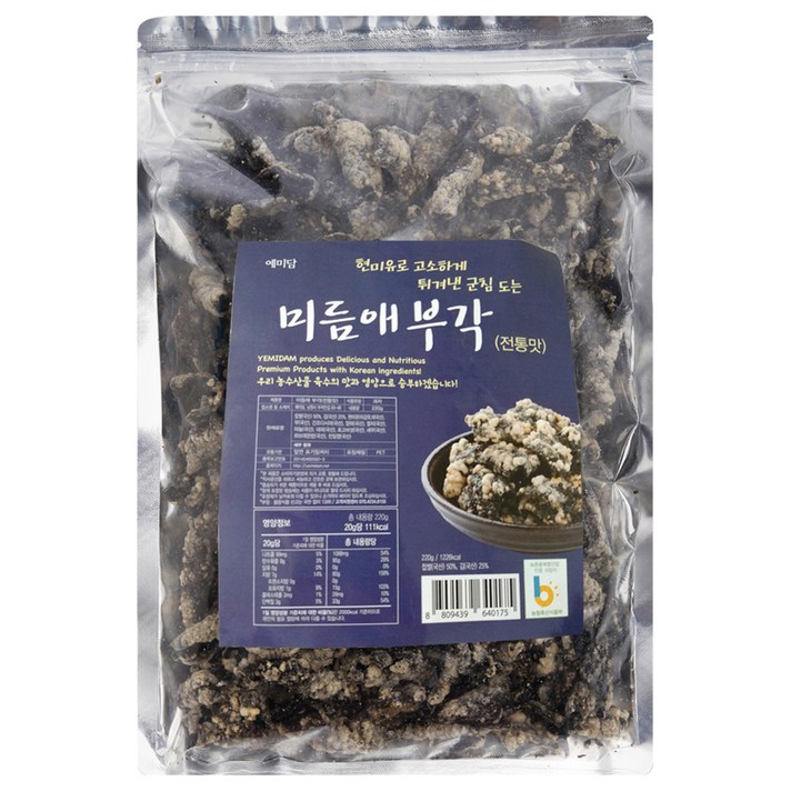 미듬애 부각 전통맛, 200g, 1개