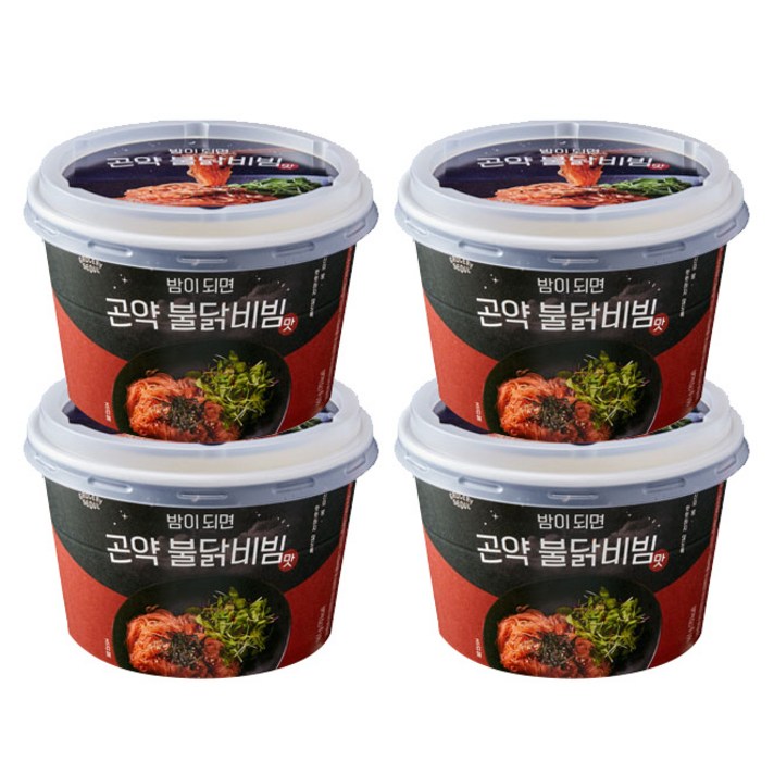 그로서리서울 밤이되면 곤약면 불닭비빔맛, 161g, 4개입