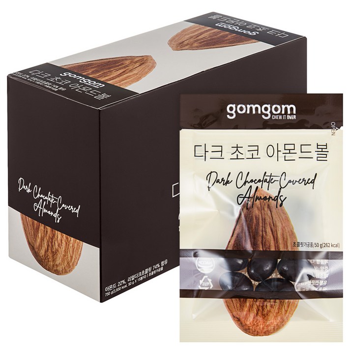 곰곰 다크 초콜릿 아몬드볼, 50g, 15개입