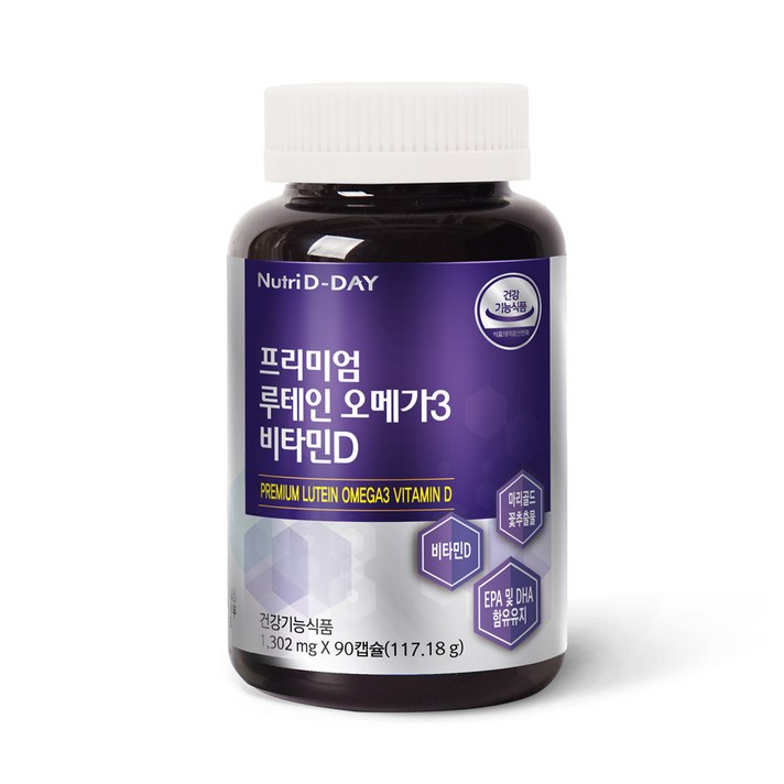 뉴트리디데이 프리미엄 루테인 오메가3 비타민D 영양제, 90개입, 1개