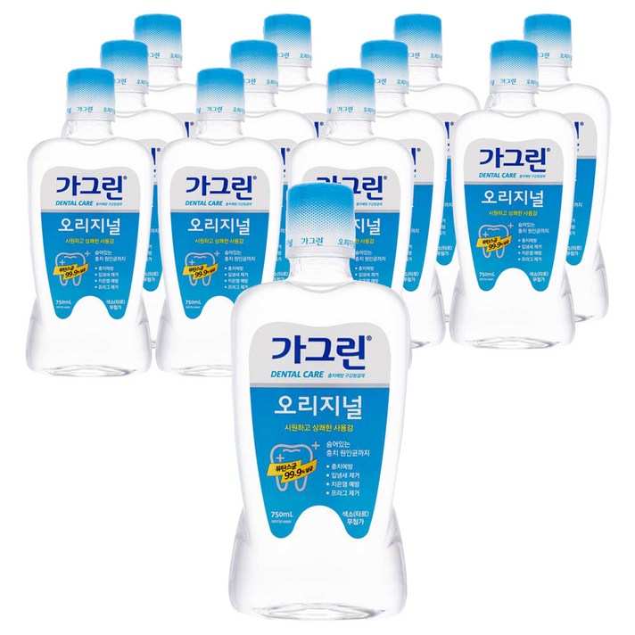가그린 오리지널 구강청결제, 12개, 750ml