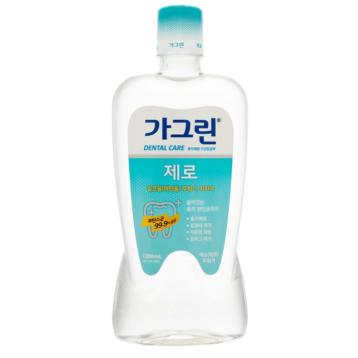 가그린 제로 구강청결제, 1200ml, 1개