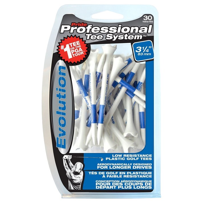 프라이드스포츠 PTS Evloution 골프티 30p EV31430, 화이트+블루
