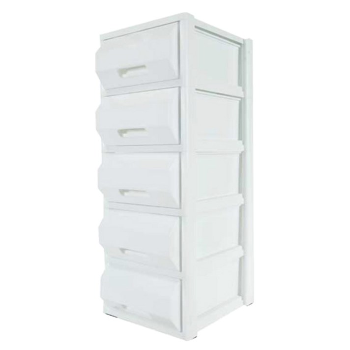 플라팜 네임서랍장 5단, 화이트, 1개