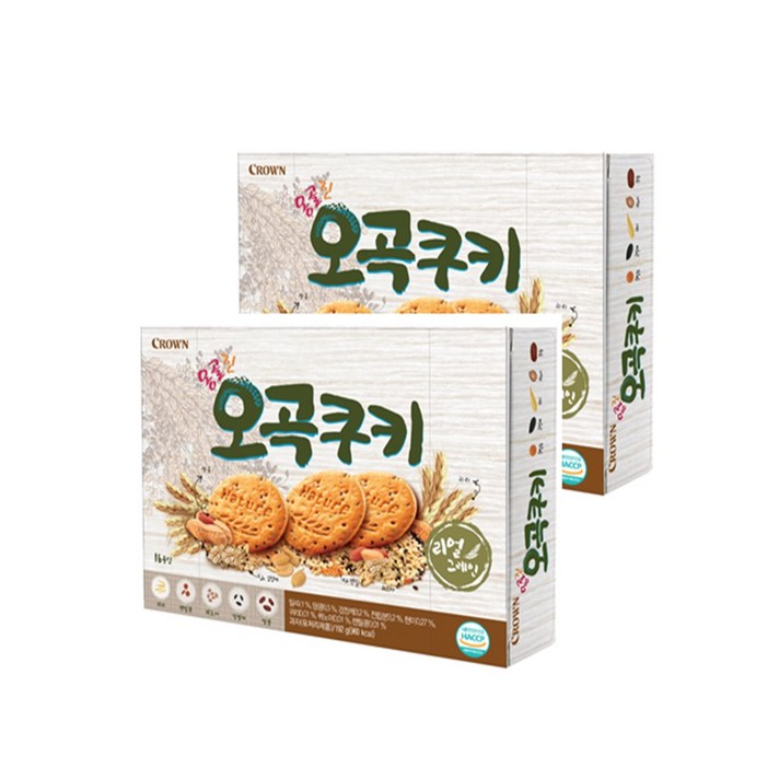 크라운 옹골진 오곡 쿠키, 192g, 2개