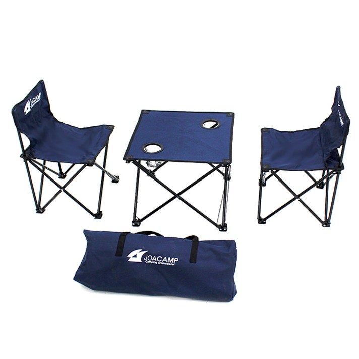 조아캠프 스마트 캠핑 의자 2p + 테이블 + 가방, 네이비