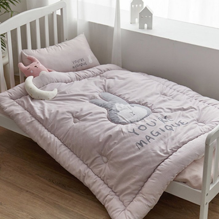 쉬즈홈 사계절 낮잠이불 마이크로 분리형 + 베개솜 세트, 핑크