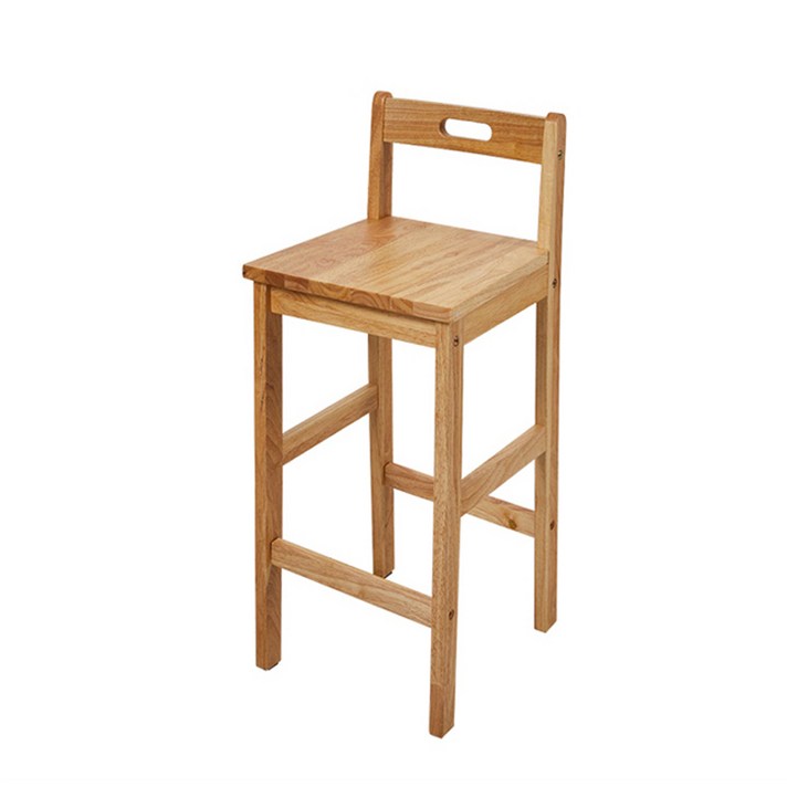 에코DIY 원목 사각 등받이 바스툴, 내츄럴