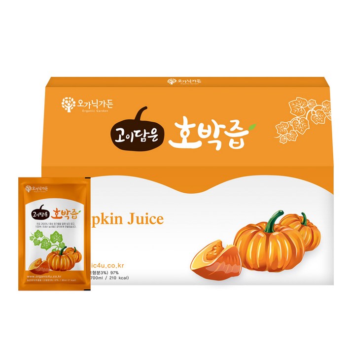 오가닉가든 고이담은 호박즙, 90ml, 30개입