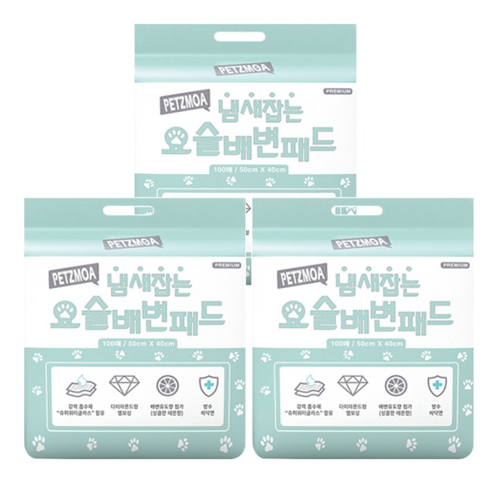 페츠모아 냄새잡는 요술 배변패드 100매, 3팩