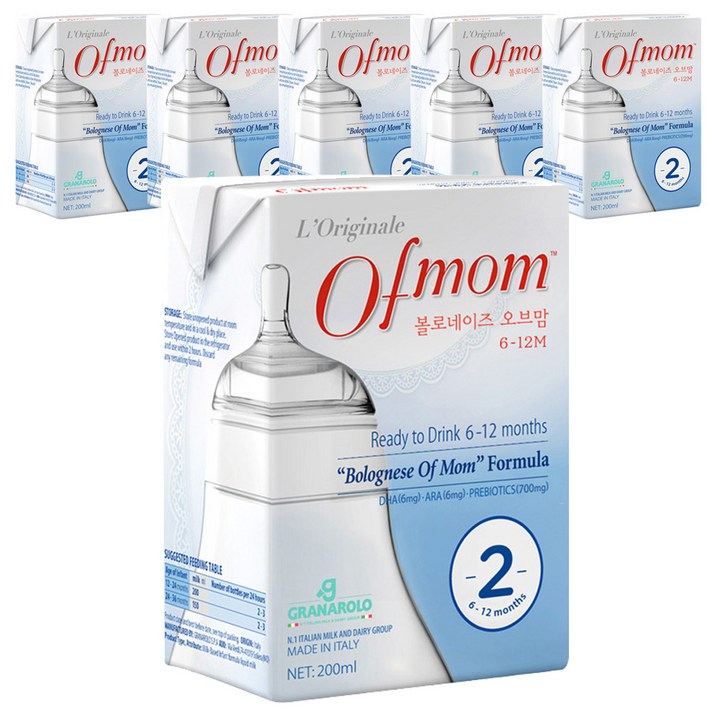 오브맘 액상분유 2단계(6~12개월) 200ml, 1개입, 6개