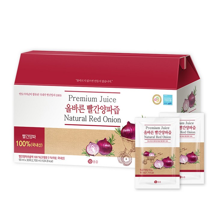 올즙 올바른 빨간양파즙, 90ml, 30개