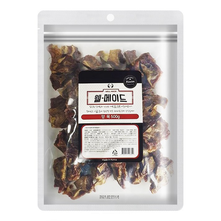 웰메이드 강아지 수제간식 대용량 500g, 양목맛, 1개
